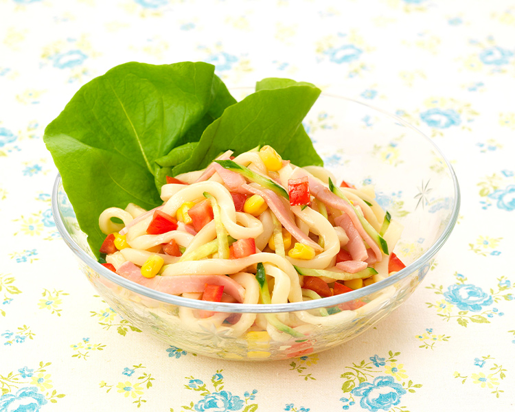 夏野菜とオリーブオイルのサラダうどん