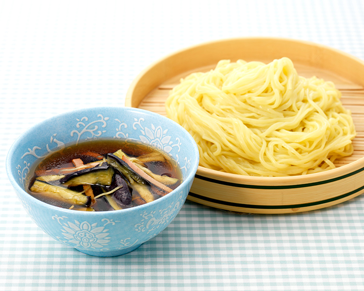 蒸し茄子と生姜のざるラーメン