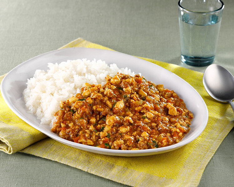 豆腐とひき肉のだしドライカレー