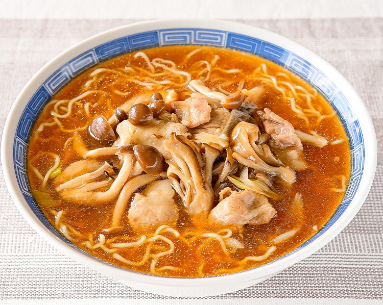 たっぷりきのこと豚バラの和風あんかけラーメン