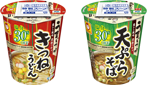 うまいつゆ 塩分オフ きつねうどん 同 天ぷらそば リニューアル発売のお知らせ ニュースリリース 企業情報 東洋水産株式会社